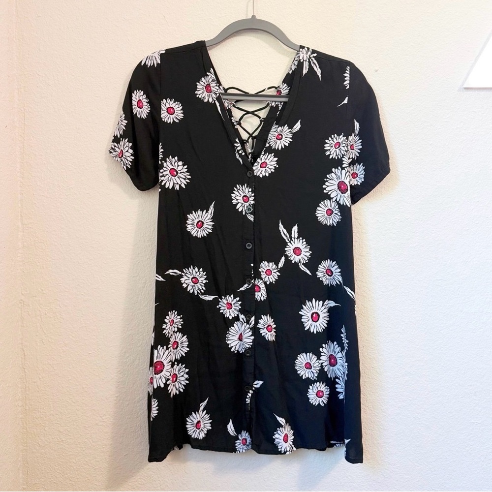 Dolls Kill Motel Grunge Daisy Button Up Dress Size XS Punk Goth Alt